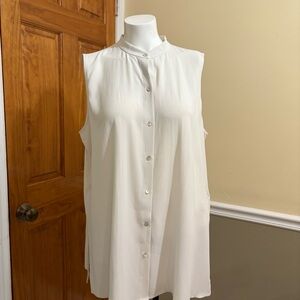 NWOT Eileen Fisher Cream Silk Sleeveless Blouse